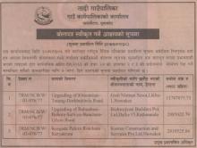वोलपत्र स्वीकृत गर्ने आशयको सूचना ।